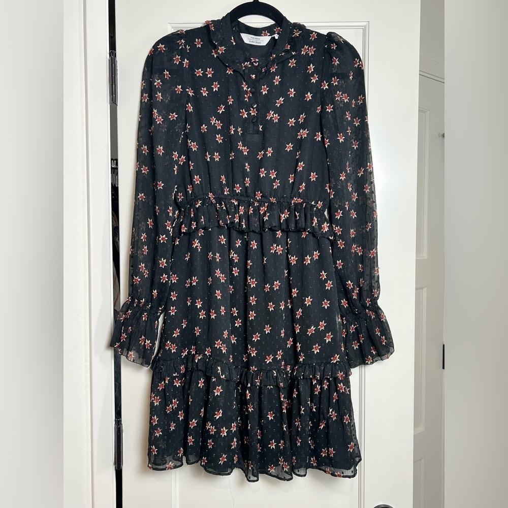 & Other Stories Black Sheer Floral Dress (2) - Picture 2 of 5
